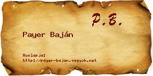 Payer Baján névjegykártya